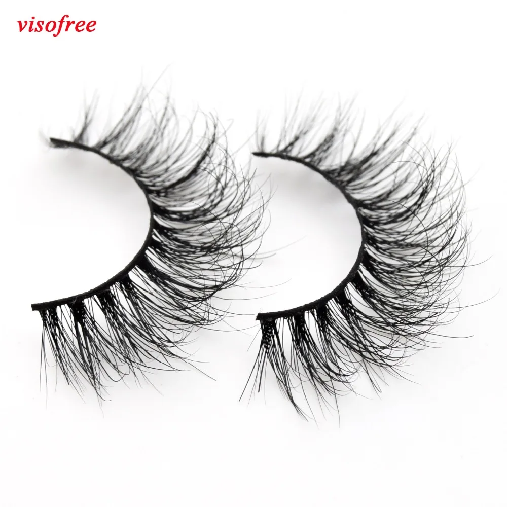 Visofree ресницы 3D норковые пересекающие накладные ручная работа полные полосы для