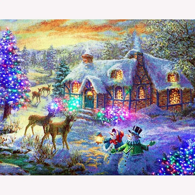 40x50 см Новое поступление Зимний Снеговик Олень алмазная живопись 5D DIY Вышивка