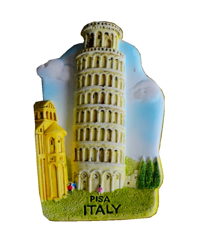 

Leaning Tower Of Pisa, Italy Cold Porcelain Hand-Painted 3D Fridge Magnets Travel Souvenirs Refrigerator Magnetic Stickers