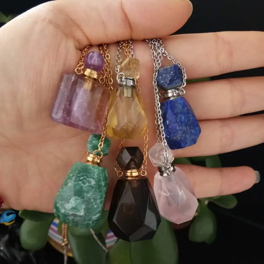 Натуральный флакон духов драгоценные камни граненый камень соединители кварц