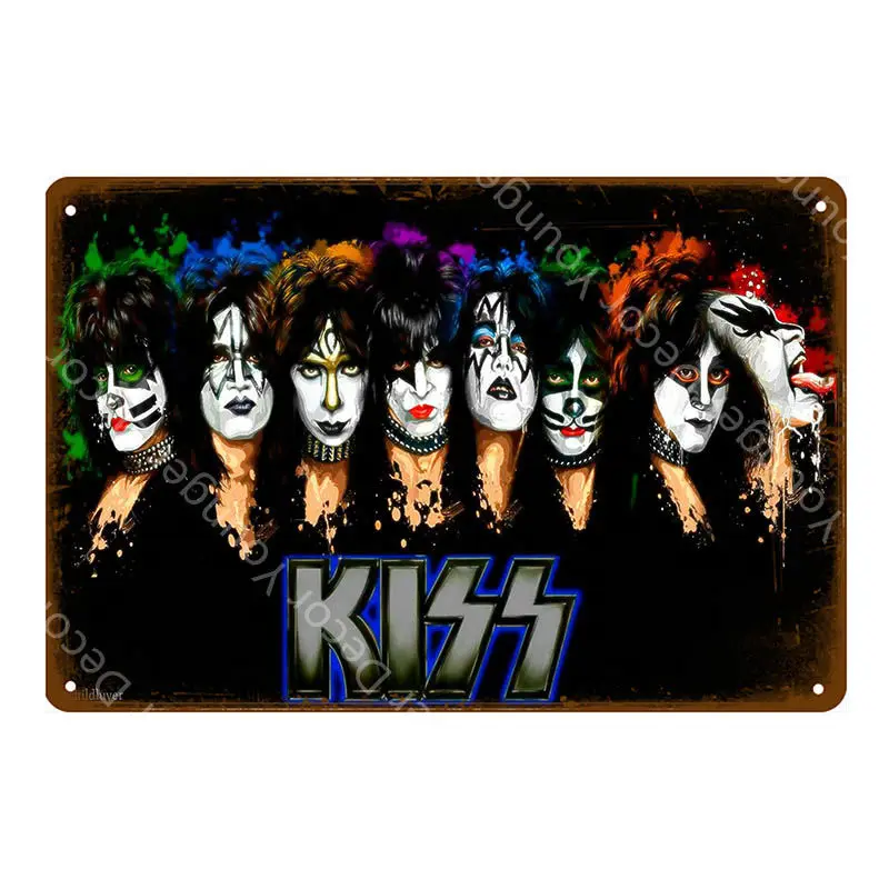 Музыкальная рок винтажные металлические знаки плакат Рок Группы &quotKiss&quot доска