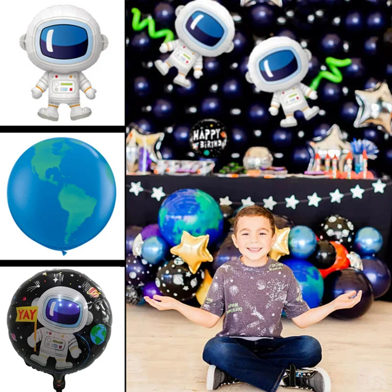 Астронавт день рождения фольги воздушный шар Космическая вечеринка ракета