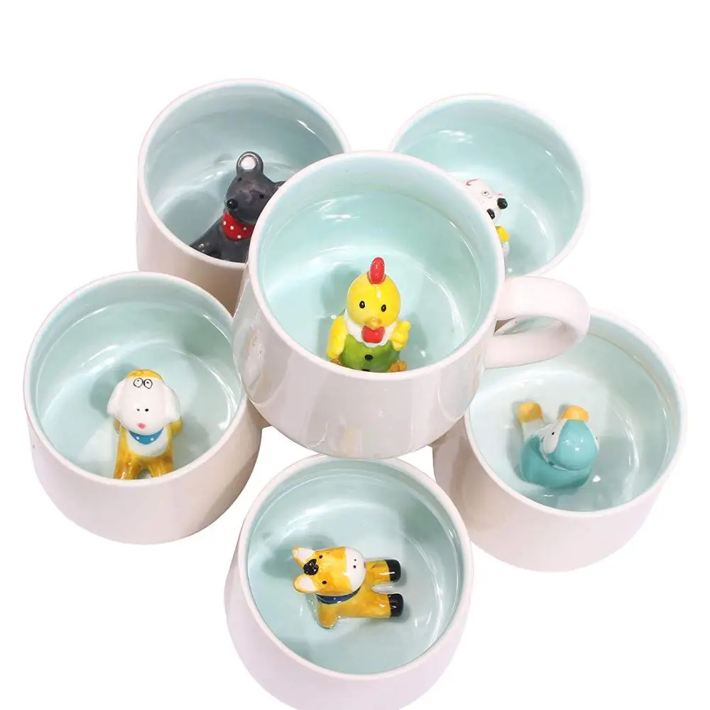 3D кружка для кофе с милым мультяшным животным керамическая чашка маленьких