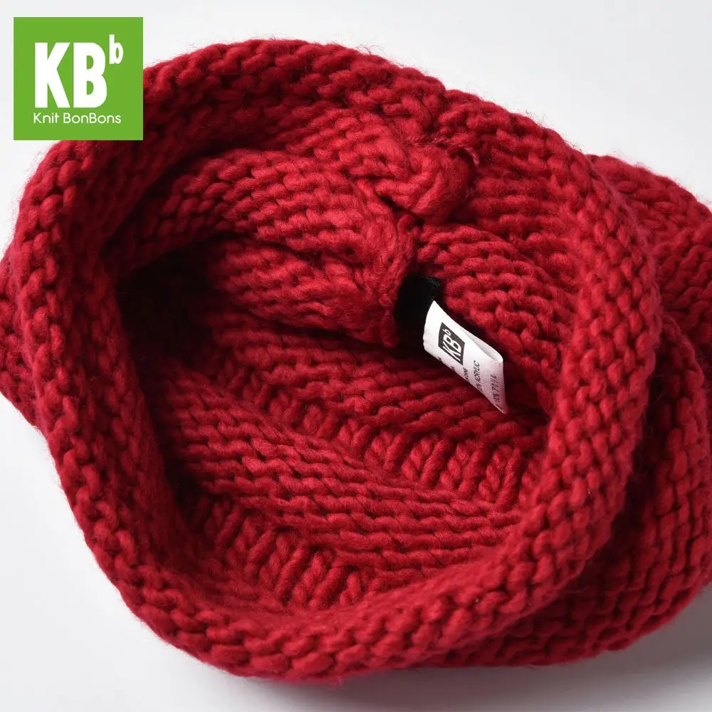 2018 KBB зима весна Удобная красная рифленая вязаная пряжа изящная зимняя шапка бини