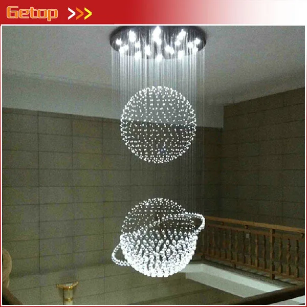 Лучшая цена современная роскошная светодиодная хрустальная лампа дуплексная