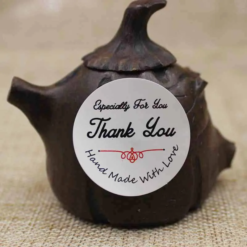 Оптовая продажа 100 шт = 1 лот Размер 30 мм черно-белая наклейка спасибо этикетка