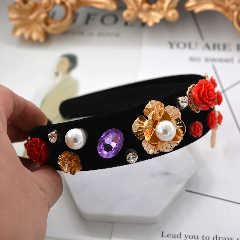 Модная большая брендовая Роскошная заколка для волос в стиле барокко с широким