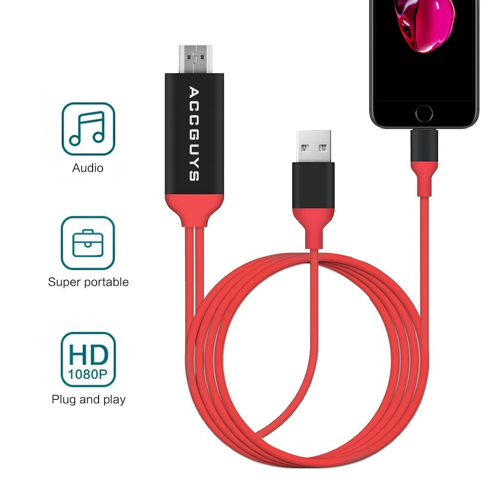 ACCGUYS 2 м освещение к HDMI USB кабель HD 1080P видео Смарт конвертер адаптер для HDTV TV