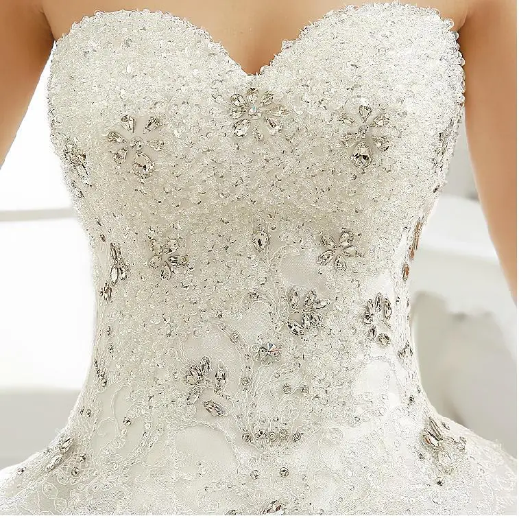 2015 bride slim tube top big train diamond strap wedding dress princess | Свадьбы и торжества