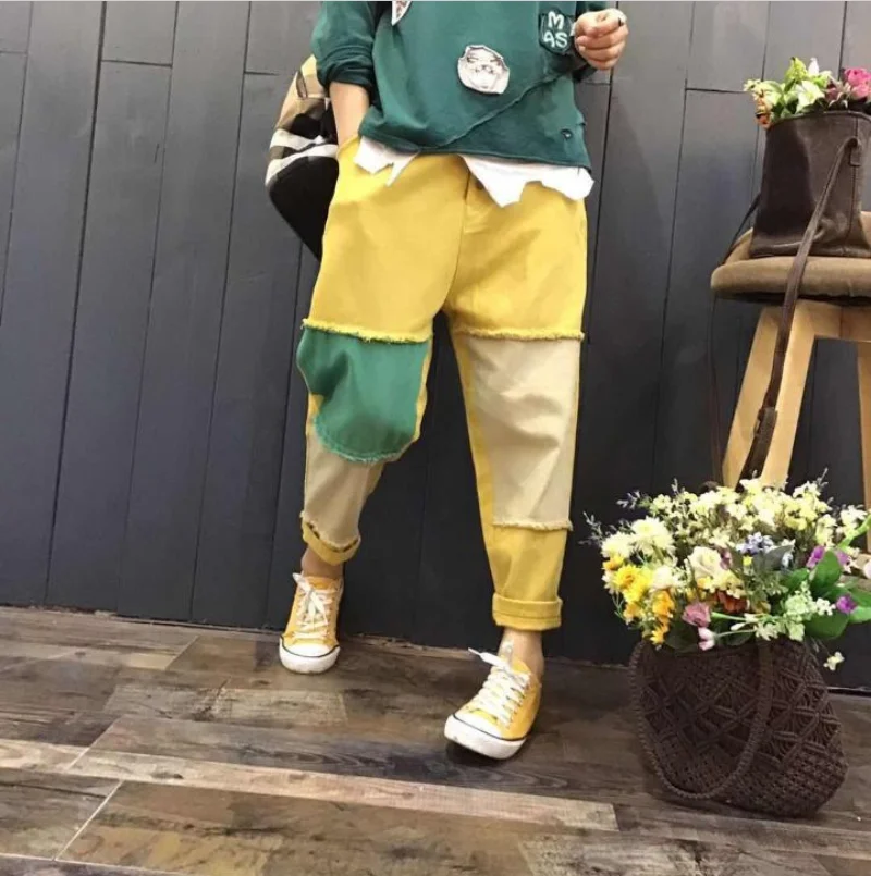 Сезон: весна лето брюки для девочек модные женские свободные повседневные штаны