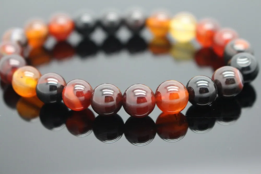 Оптовые Уникальные натуральные браслеты из оникса и браслета для женщин мужчин 6