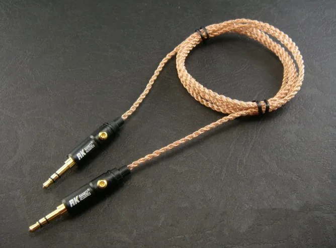 Audio cable for recording line 3.5mm plug Lossless sound quality 7n single crystal copper 4 strand braid