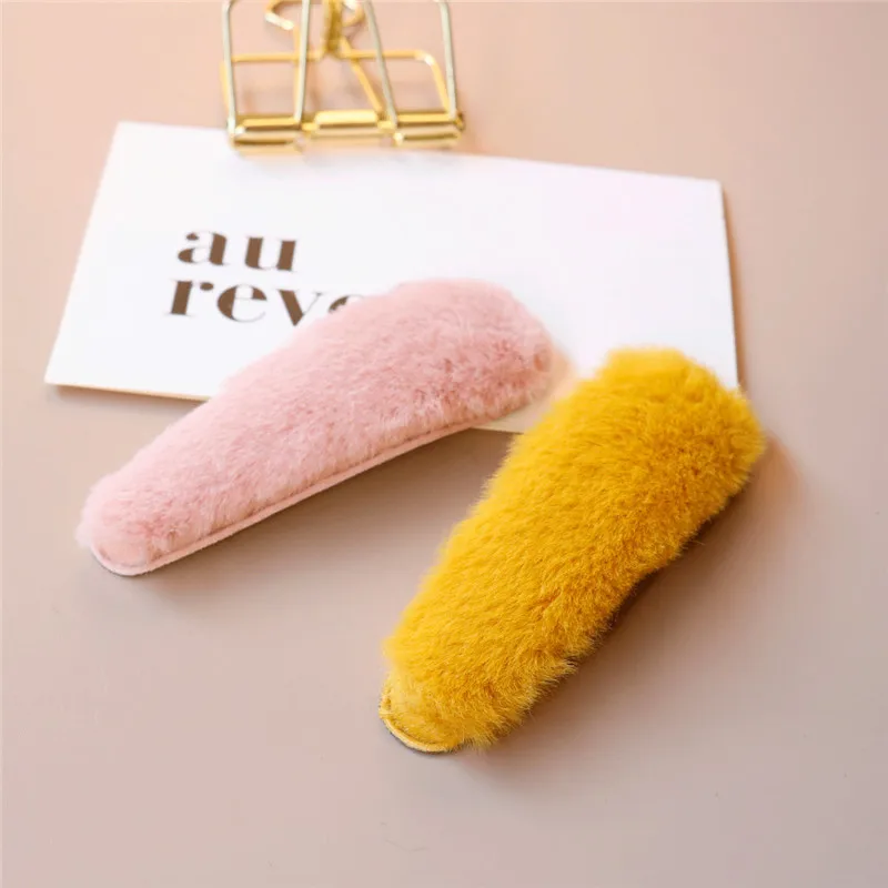 2 шт./компл. женские плюшевые милые карамельный цвет краски заколки для волос