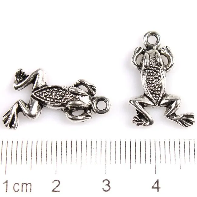 180 шт./лот милый лягушка резной горох серебро тон сплав подвески-талисманы Fit