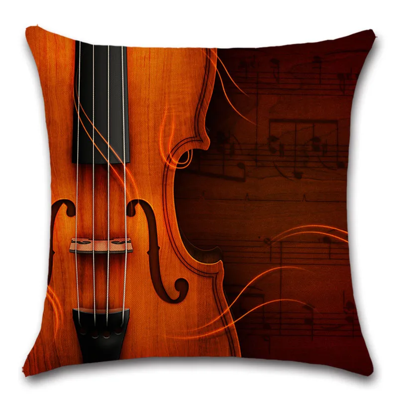 Чехол на подушку с клавишами пианино скрипки виолончели музыкальный инструмент