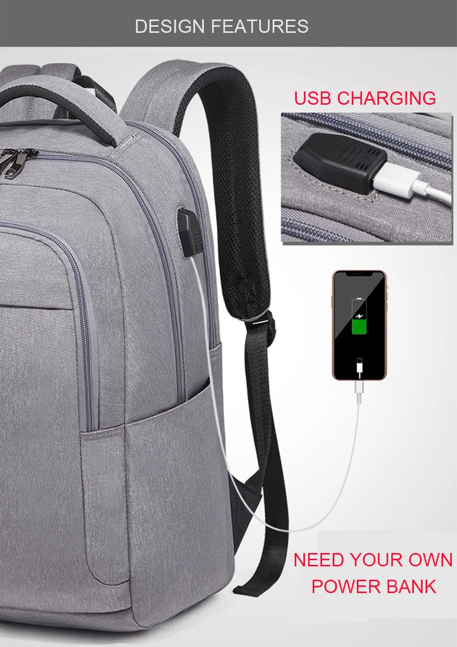 SNAP TOURS Waterproof Travel Backpack For Men USB Charging Portable Urban Laptop Backpack Large Space Trip Bagpack