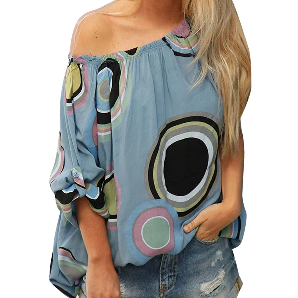 A Женские топы и блузки Mujer De Moda плюс размер S-4XL Tunique Femme Blusas Mujer летняя блузка с открытыми плечами блузка блузкиз4 - Цвет: A