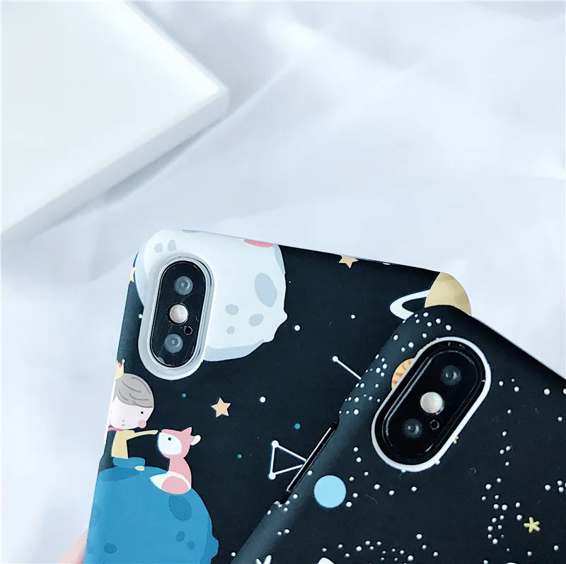 Мультфильм дирижабль, астронавт, Звезды Луна Чехол для iphone 8, 8 Plus, X XR XS Макс более жесткий чехол для телефона из поликарбоната с чехол s для iphone 7 7Plus 6 6S plus