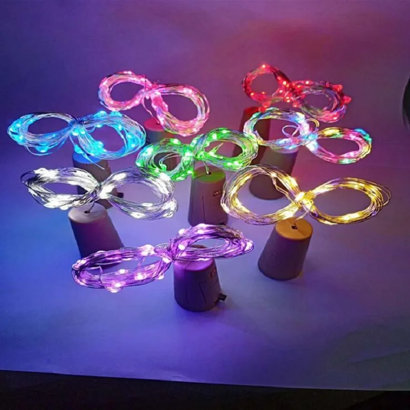 10 20 30LED светильники в форме винных бутылок из пробки в форме гирлянды поделки РОЖДЕСТВЕНСКИЕ Гирлянды для вечерние Хэллоуин свадебные декорации