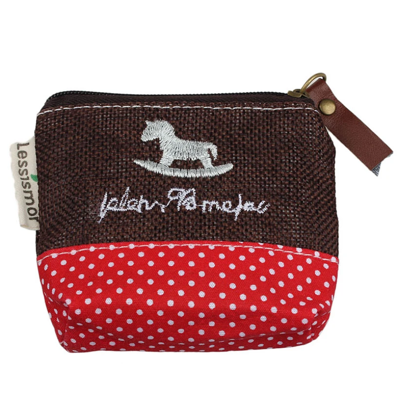 Новый бренд 2017 Модный маленький холщовый кошелек с принтом для девочек кошельки