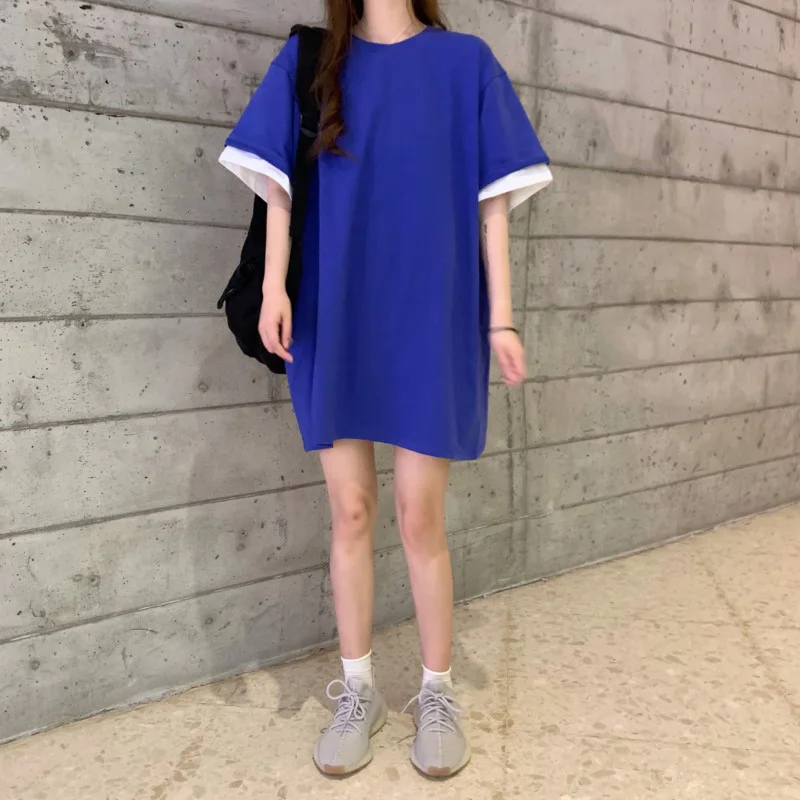 Футболка женская летняя длинная в Корейском стиле | Женская одежда