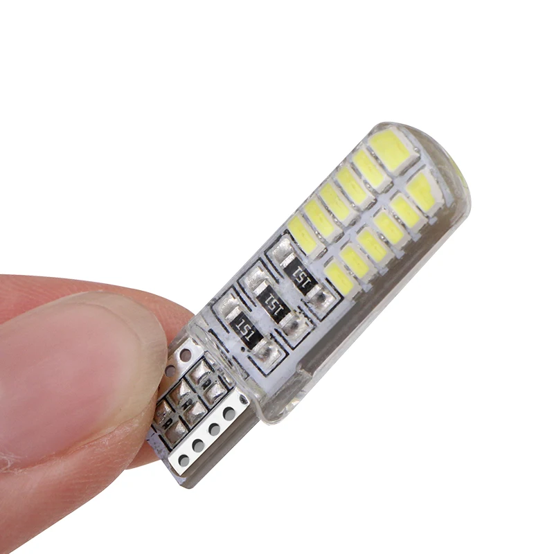 10X Автомобильный светодиодный T10 W5W силиконовый чехол 24 SMD 3014 Светодиодный