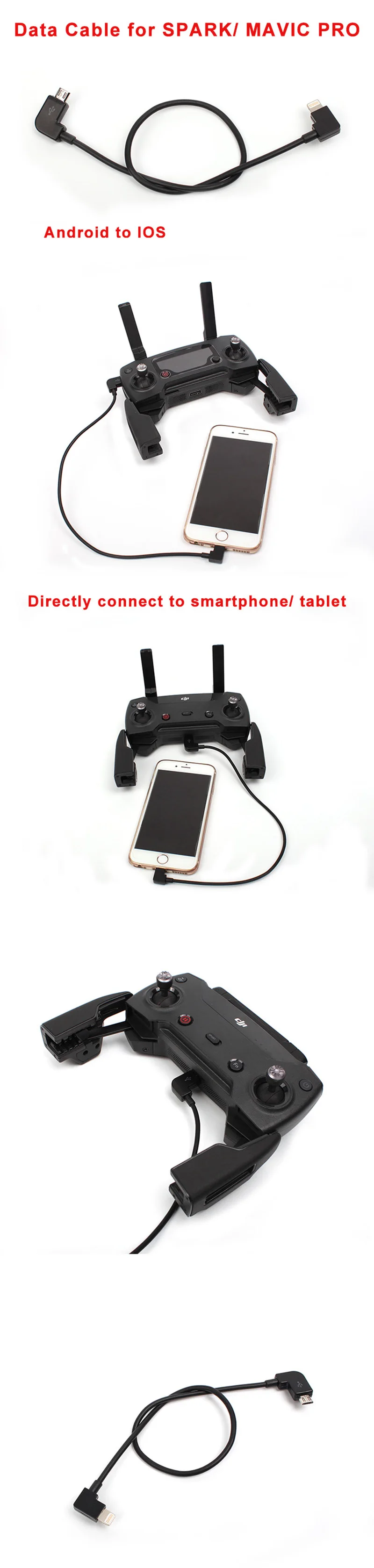 Для DJI Spark Mavic Air пульт дистанционного управления для планшета телефонная линия преобразования Mavic Pro Кабель для передачи данных Mavic 2 Pro провод Android для IOS type-C