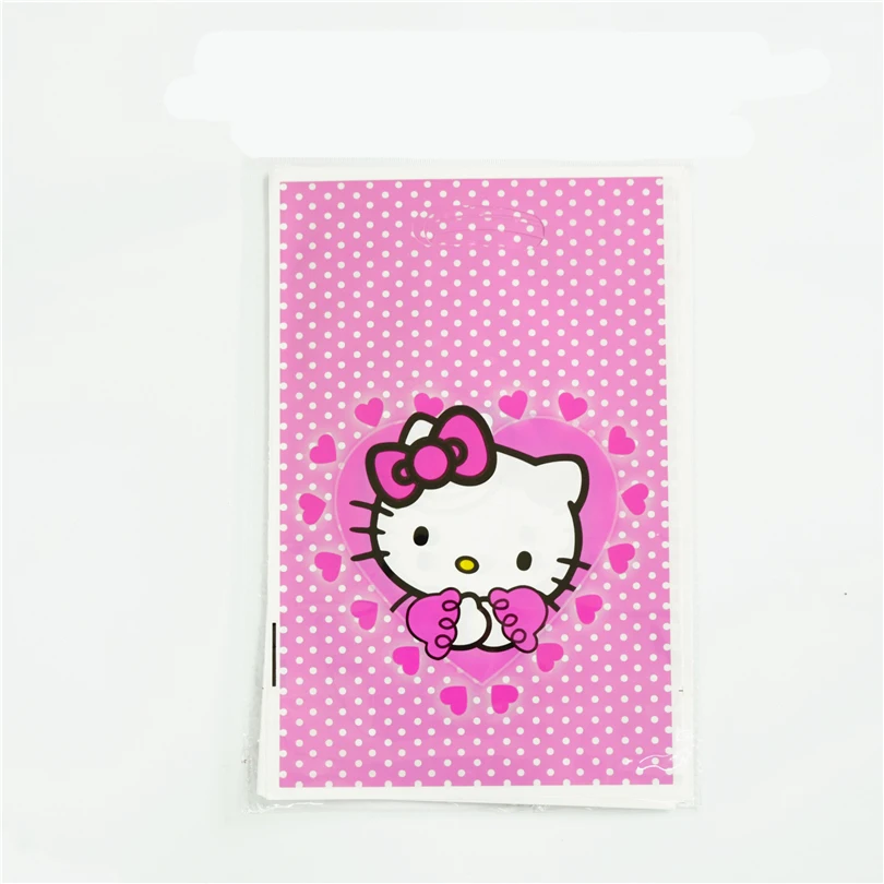 10 шт./лот Подарочный пакет там мешок с подарками рисунок «Hello Kitty» детский день рождения вечерние поставки для праздника вечерние поставки вечерние украшения набор пакет для конфет
