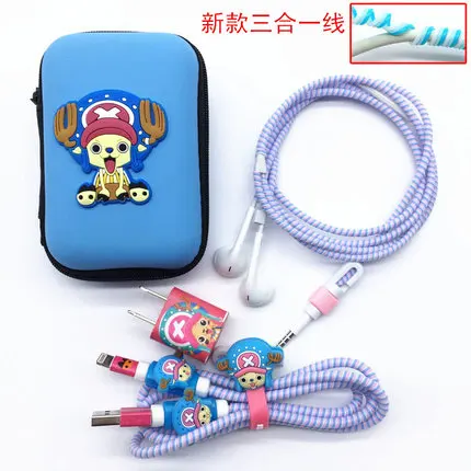 style 1 Три в одном мультяшный usb-кабель протектор для наушников, наушники, заставка для мобильного телефона, зарядка линии, защита кабеля данных - Цвет: style 1