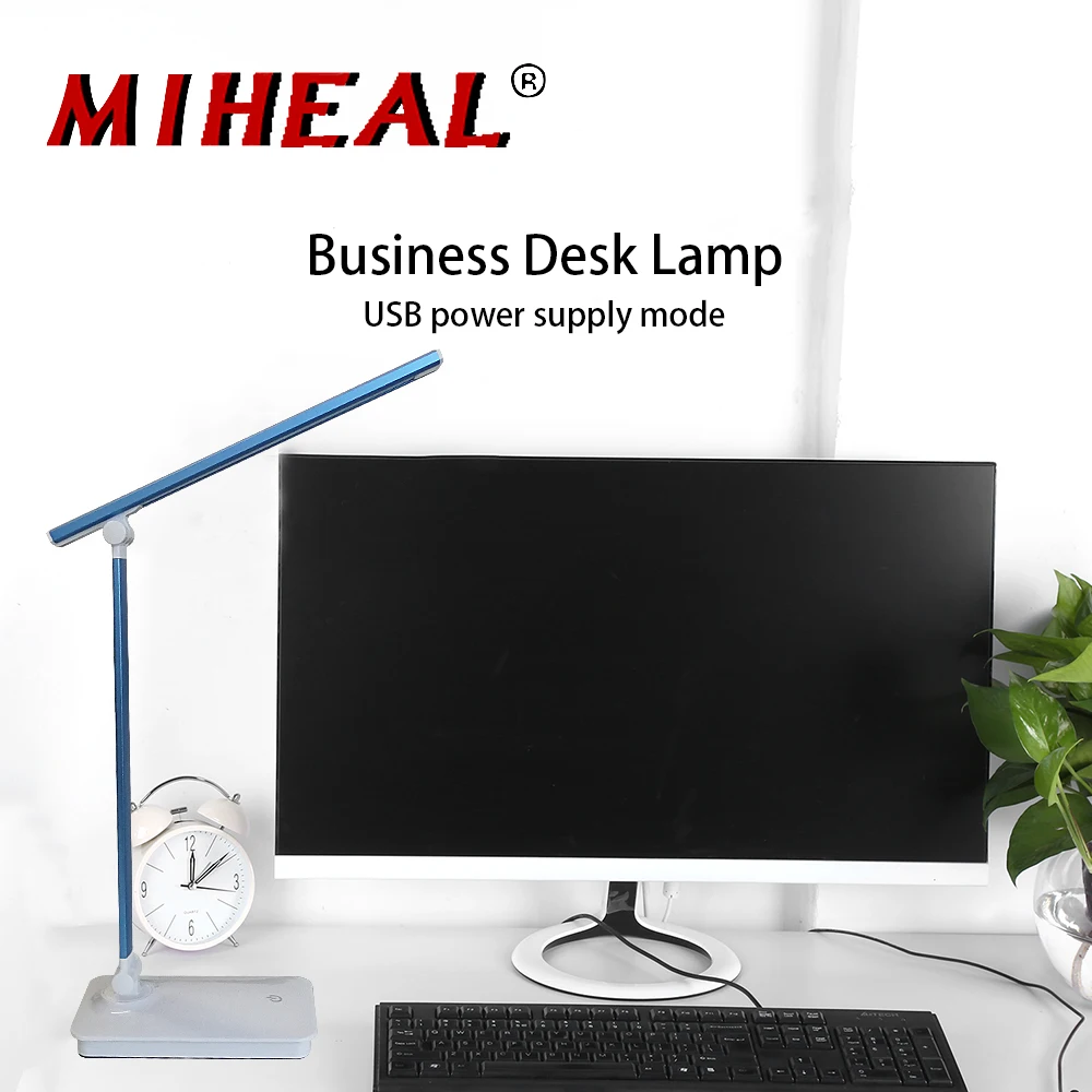 Folding Study LED Table Lamp 3 Level Sensitive Touch Dimmer Desk Lamps Portable 5W Office Eye-Care Energy Saving Read Book Light | Лампы и