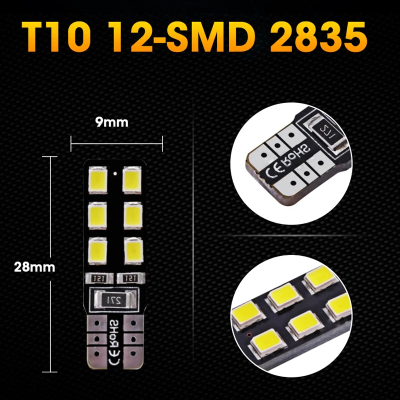 Hlxg 10 шт. Led W5W T10 поворотные сигнальные лампы габаритные фонари для автомобиля