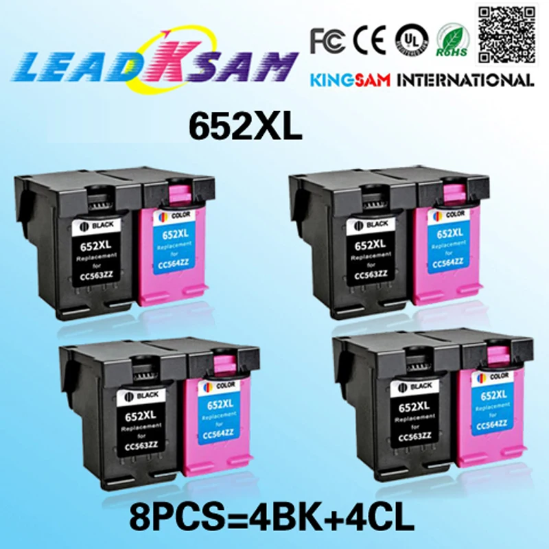 4 комплекта совместимые с принтером hp652 652XL 652 DeskJet 1115 2135 3635 3775 3785 3835 4535 4675 1115|hp 3835hp |