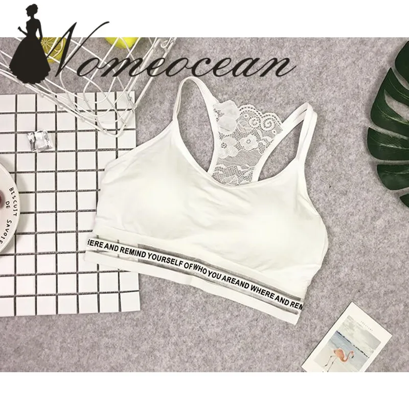 Fashion Women Casual Solid Backless Fitness Lace Camisole Tank Tops Letter Strapless Slim Spaghetti Strap T Shirt Strappy Camis | Женская