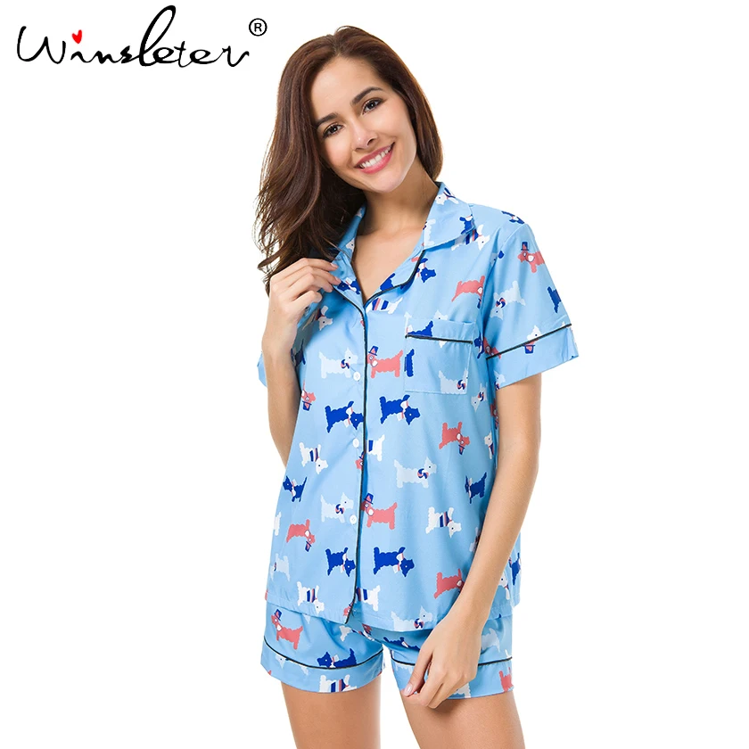 Комплект пижамный женский из 3 предметов милый топ с коротким рукавом шорты