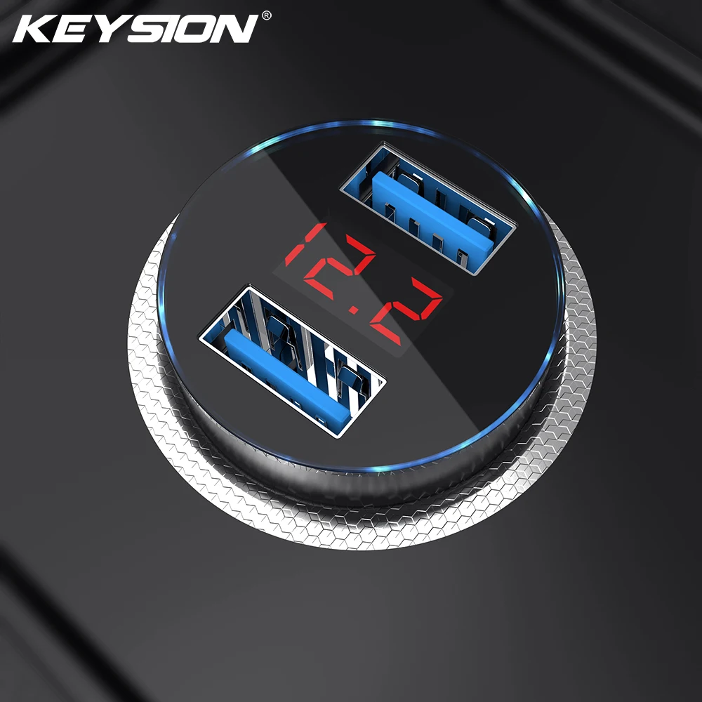 Автомобильное зарядное устройство KEYSION 5 В 3 1 А со светодиодным дисплеем