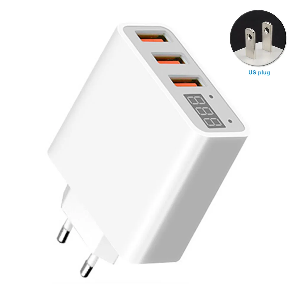 Светодиодный дисплей 3 USB зарядное устройство Легкий Прочный Универсальный