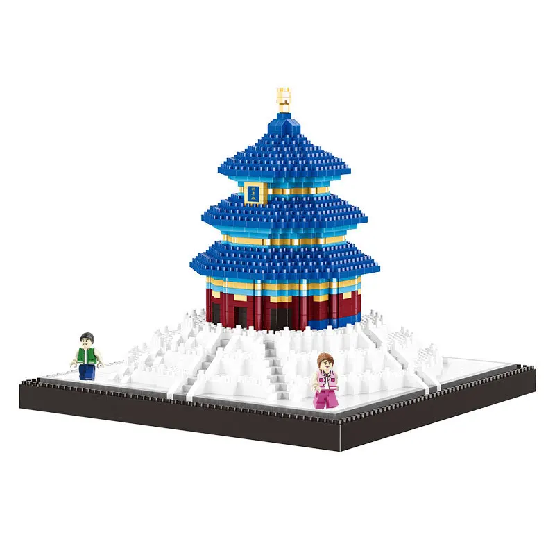 2019 международно известная архитектура алмазные строительные блоки игрушечный