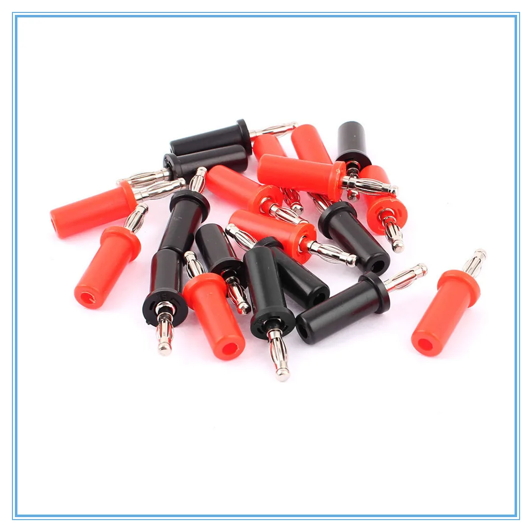 

10Pcs Audio Speaker Cable Connector Red Black Post Test Probe Banana Jack Plugs 4mm