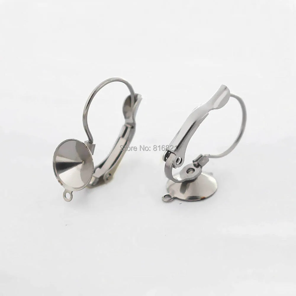 Серьги Клипсы из нержавеющей стали с застежкой петлей|cabochon base|wire hookhook earrings |