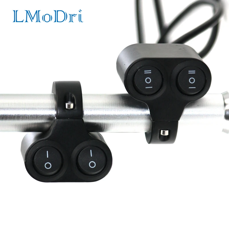 

LMoDri 12V Motorcycle ATV Handlebar Dual Button Switch 7/8" Motorbike Refit Headlight Hazard Brake Fog Light Switches 2 Choice