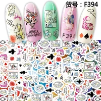 5 sheets ultra thin adhesive nail art decoration stickers acrylic manicure decals nails accessoires cartoon style f394 f398