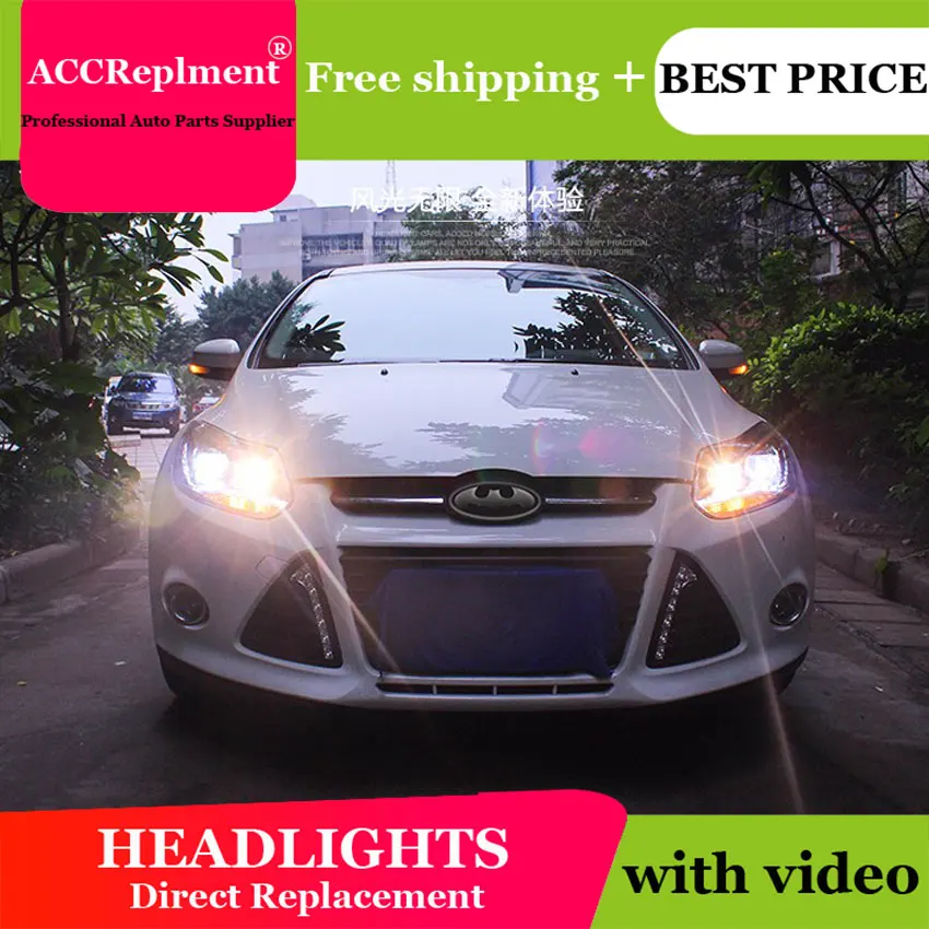 Автомобильный Стайлинг для PW Ford Focus фары 2012-Новинка 2014 года светодиодная фара LED DRL