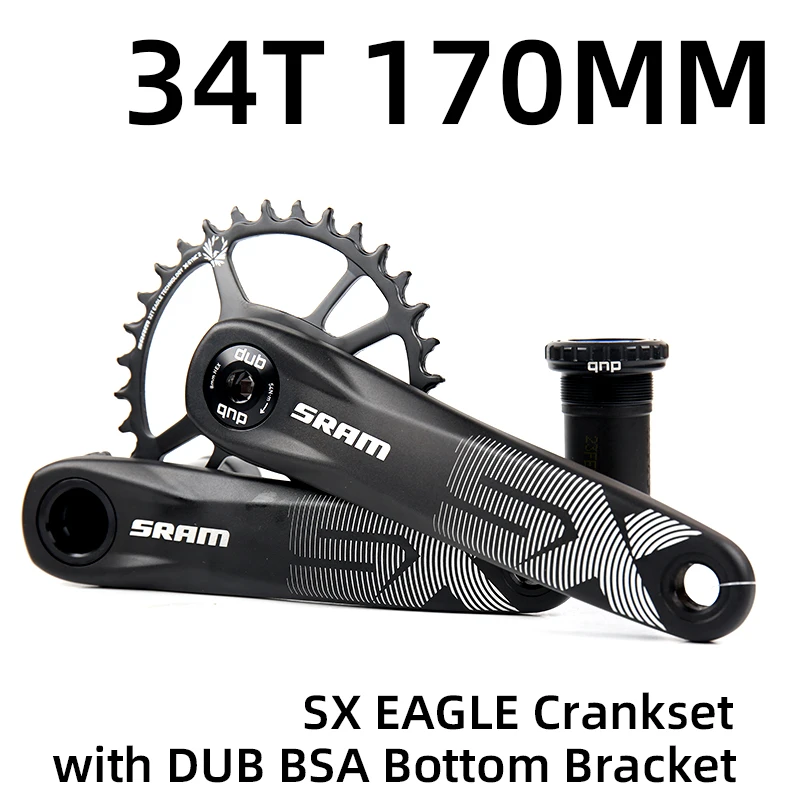 34T 170 with BB SRAM SX EAGLE 12 speed DUB 30 32 34T стальная цепь 170 мм 175 мм MTB велосипедный шатун - Цвет: 34T 170 with BB