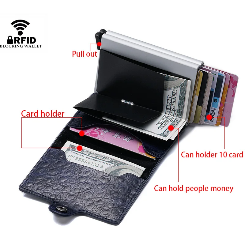 Чехол Кошелек KEEBREAK из искусственной кожи алюминиевый металлический протектор RFID