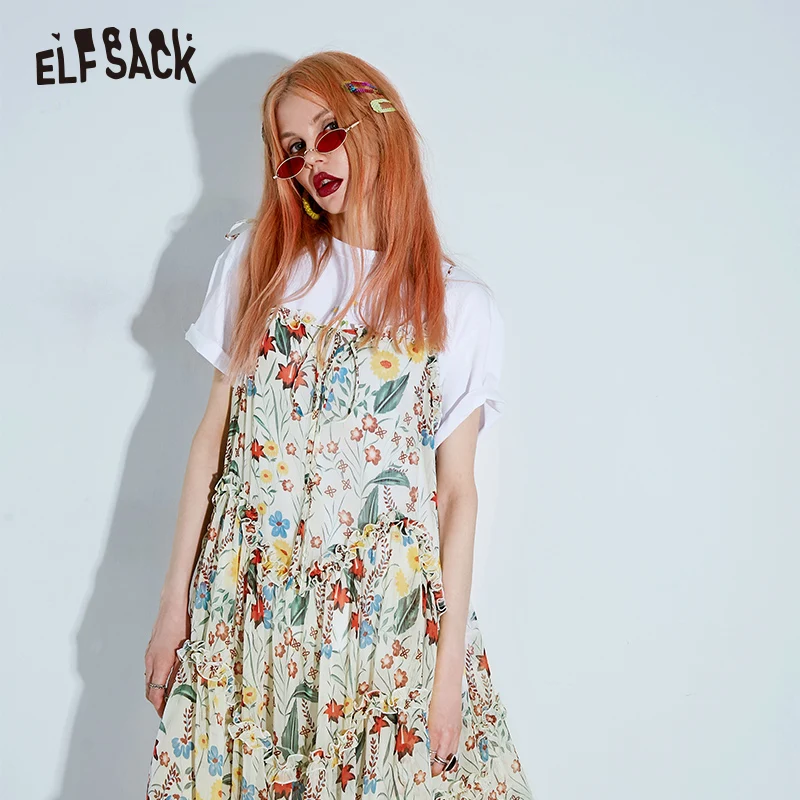 Женский шифоновый комплект ELFSACK из 2 предметов с цветочным принтом летние модные