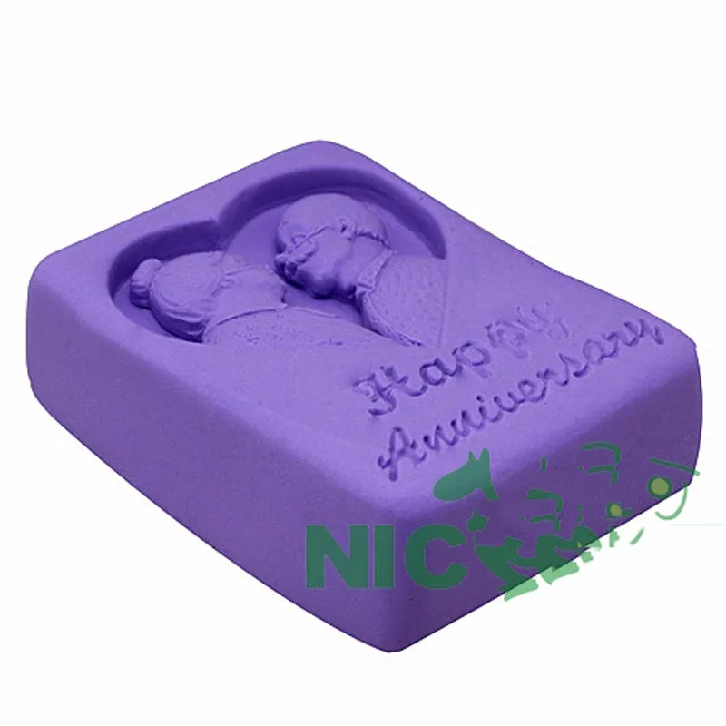 1pcs Grow old together silicone soap mold happy Anniversary Chocolate mould baking cupcakes moldes fondant pastry tools | Дом и сад