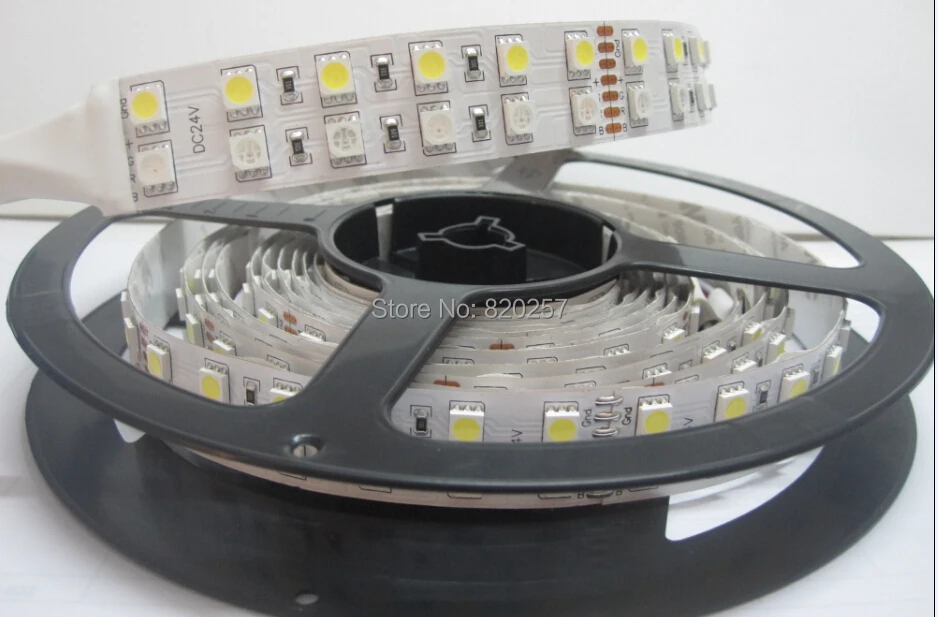 DHL EMS Бесплатная доставка Партия из 20 м/лот (5 м/катушка) DC24V RGBW RGB + теплый