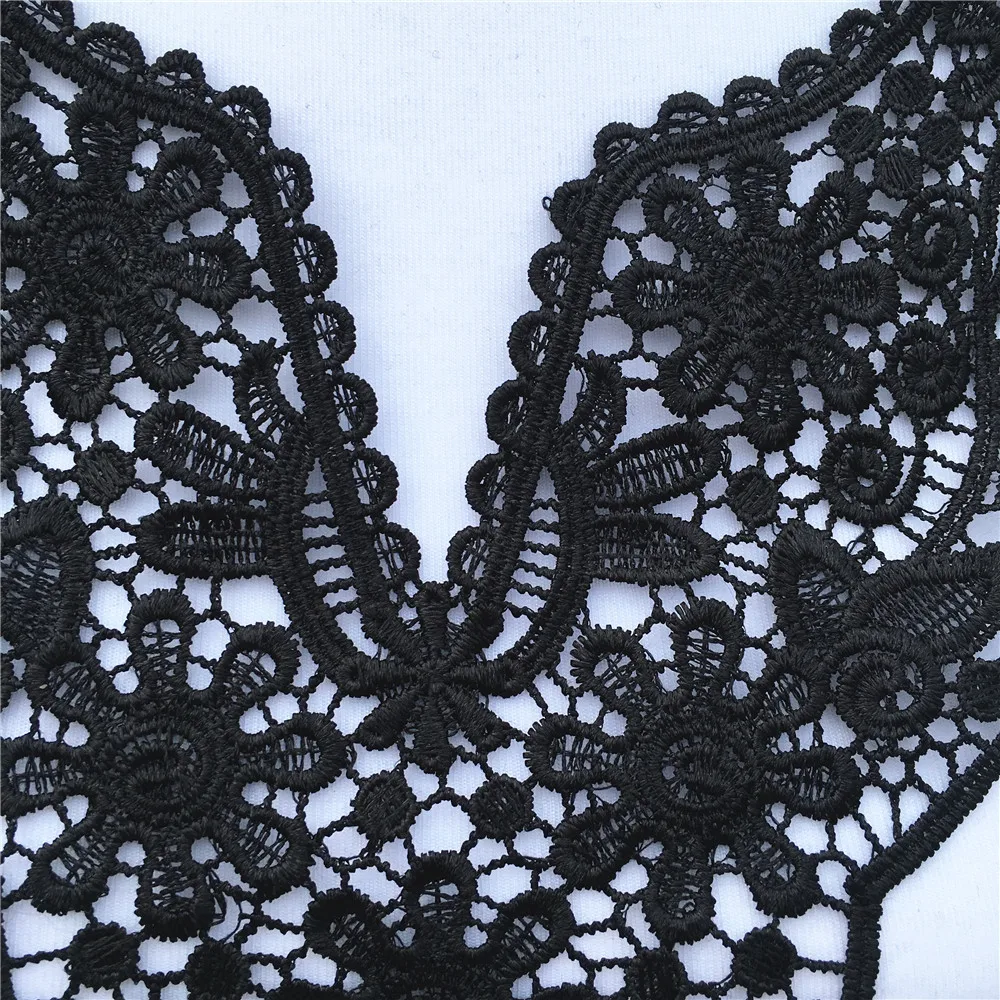1 шт. черная Венецианская кружевная ткань аппликация для платья мотив блузка