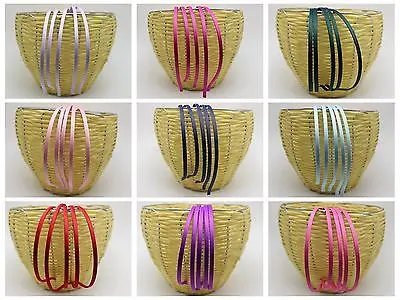 

5 Fashion Metal Headband Covered Satin Hair Band 5mm Hair Accessories Craft DIY