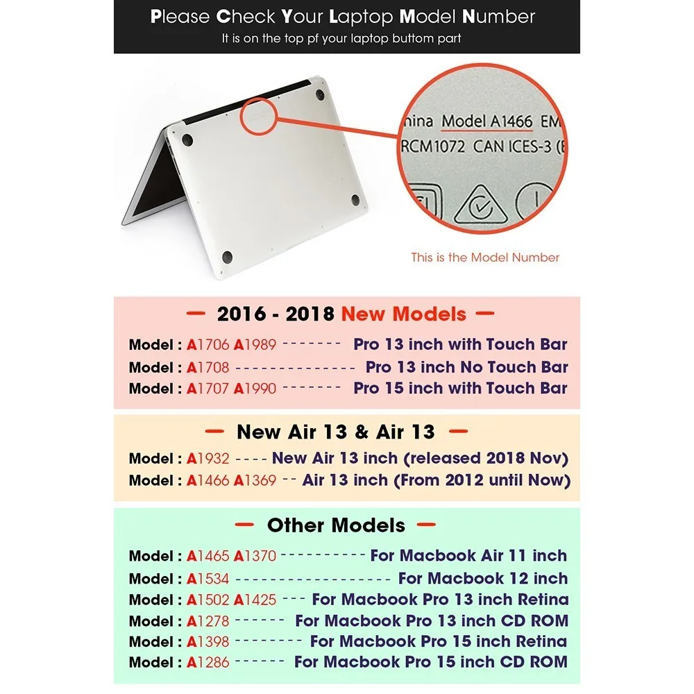 Новый кейс для ноутбука Macbook Air Pro Retina 11 12 13 15 Mac Book 3 4 дюймов с сенсорной панелью